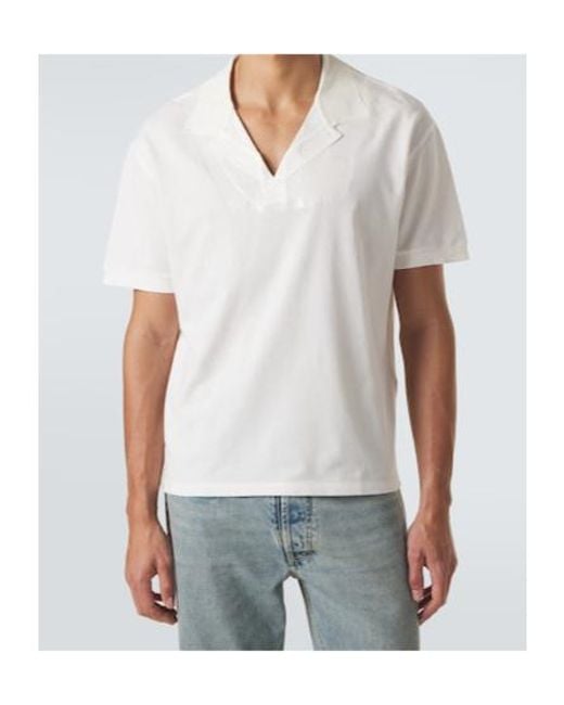 Maison Margiela White Cotton Piqué Polo Shirt for men