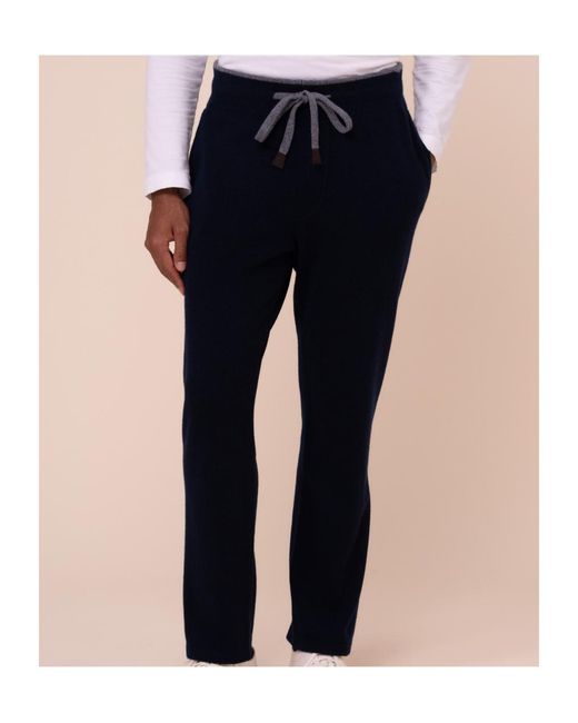 Fedeli Blue Davis Cashmere Knit Pants for men