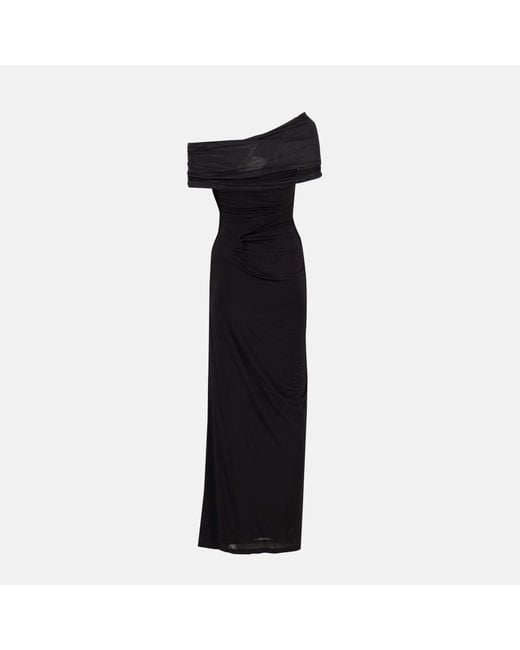 Christopher Esber Black Beach Glass Draped Maxi Dress