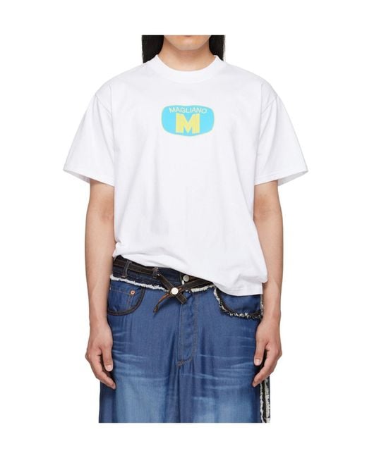 Magliano White Logo-Print T-Shirt for men