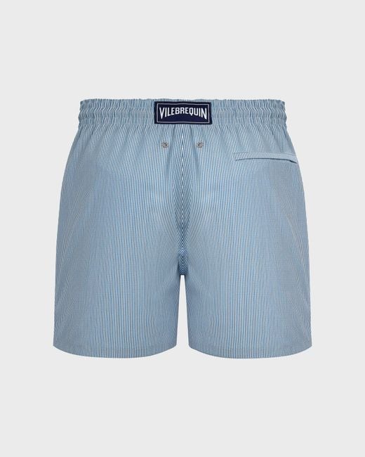 Vilebrequin Blue Drawstring Striped Swim Shorts for men
