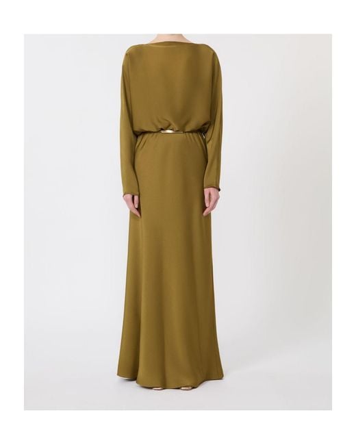 Max Mara Lightweight Satin Dress in Green | Lyst