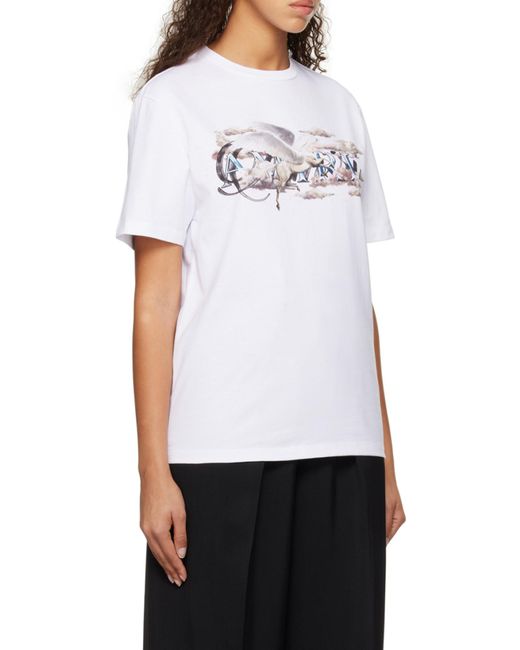 Amiri White Pegasus Script Logo Cotton T-Shirt for men