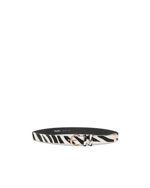 Max Mara White Studio Mstalbero Zebra Printed Belt