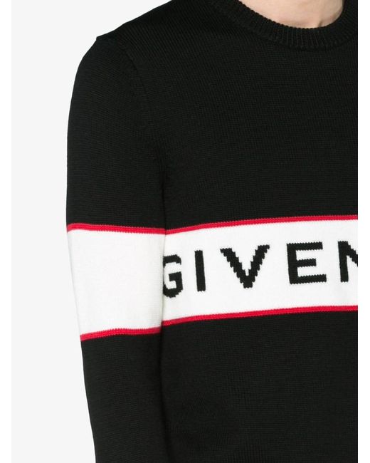 Givenchy Black Logo Intarsia Knitted Jumper for men