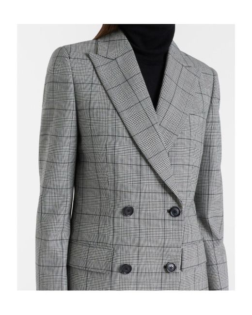 Nili Lotan Gray Weston Plaid Virgin Wool Blazer