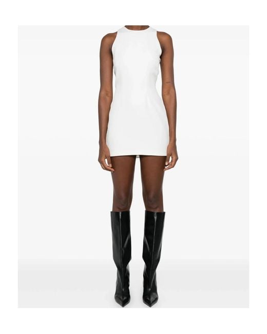GIUSEPPE DI MORABITO White Feather-Trim Dress