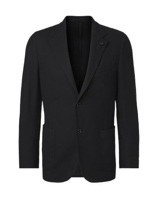 Lardini Black Solid Cotton Blazer for men
