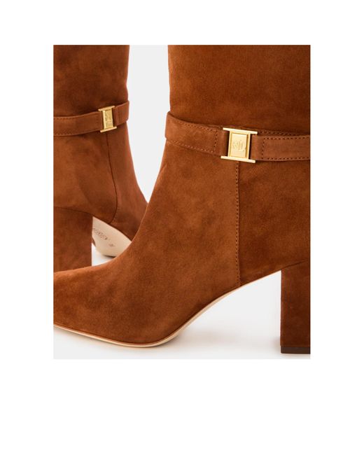 Ralph Lauren Brown Caramel Suede Knee-High Boots