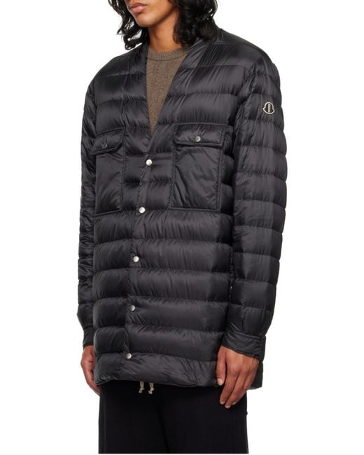 Moncler Black Moncler Rick Owens V-Neck Padded Jacket for men