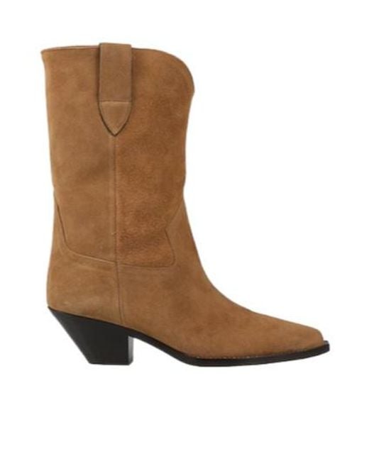 Isabel Marant Brown Minimal Denim Ankle Boots