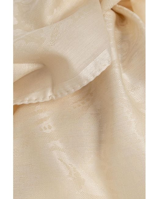 Etro Natural Paisley-Jacquard Frayed Scarf