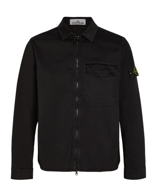Stone Island Black Classic Logo Stretch-Cotton for men