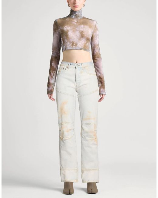MM6 by Maison Margiela White Five Pockets Tapered Jeans