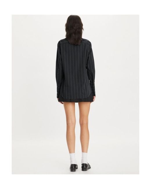 Tory Burch Black Striped Buttoned Shirt