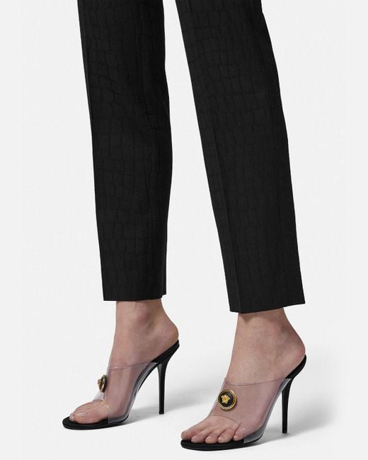 Versace White Vagabond Open-Toe Mules