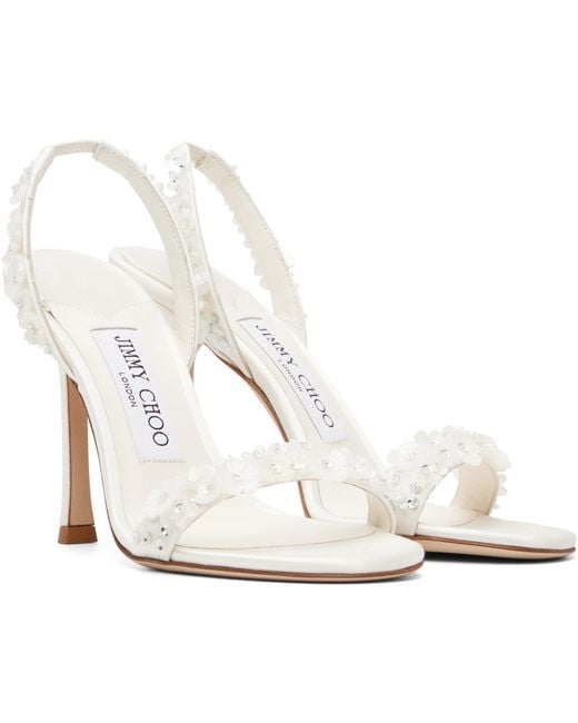 Jimmy Choo White Jenn 100 High-Heeled Sandals