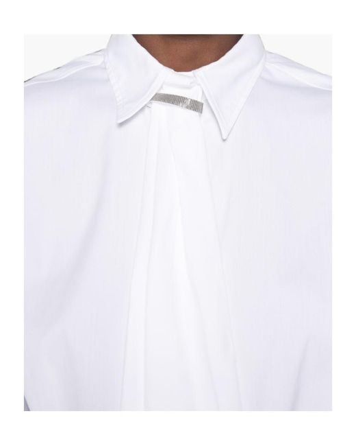 Brunello Cucinelli White Monili-Embellished Shirt