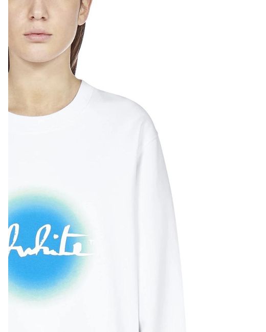 Off-White c/o Virgil Abloh Blue Round Collar Long Sleeve Sweater