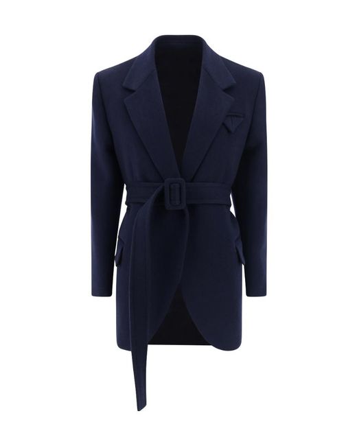 Bottega Veneta Blue Classic Labels Belted Coat