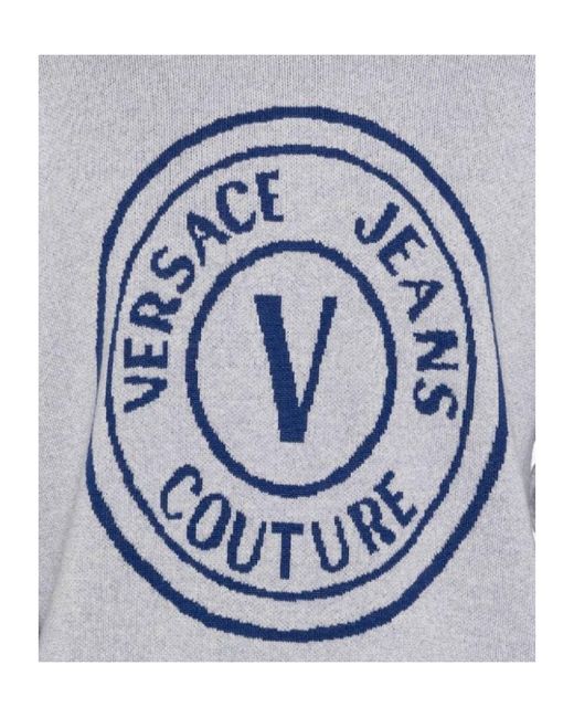 Versace Jeans Gray Couture V-Emblem Crewneck Jumper for men