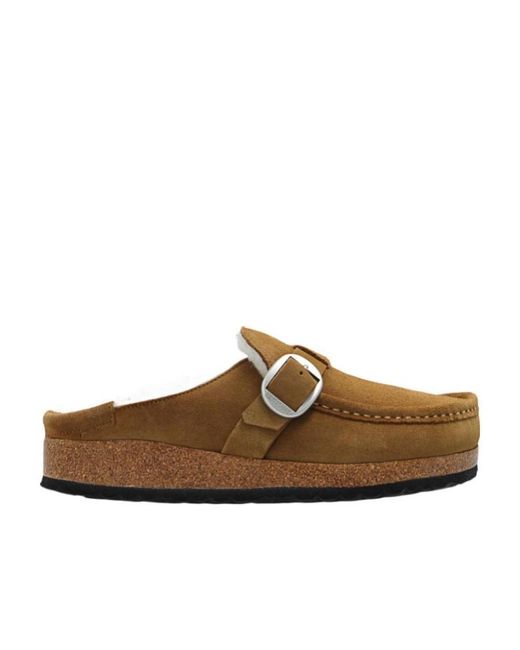Birkenstock Brown Buckley Rounded-Toe Slip-On Sandals