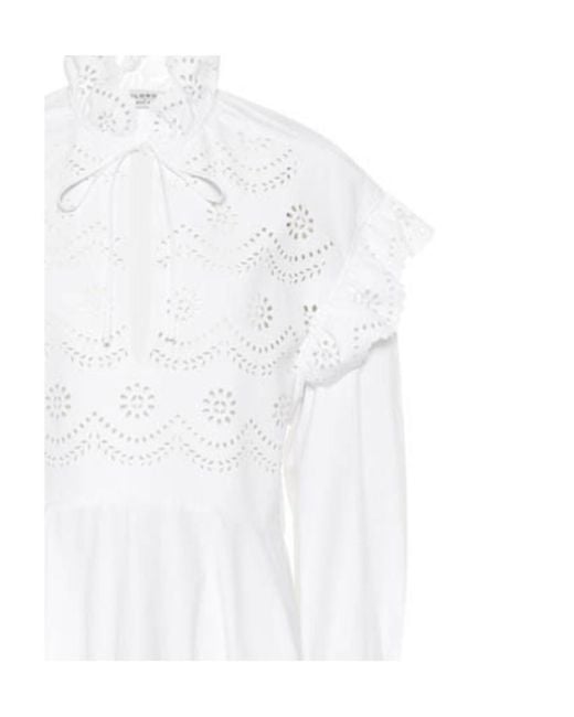Philosophy Di Lorenzo Serafini White Logo High-Necked Hollowed-Out Dress