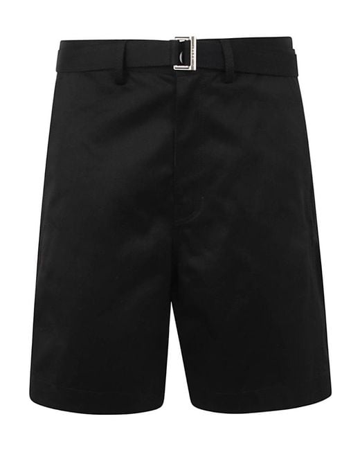 Sacai Black Wide-Leg Cotton Chino Shorts for men