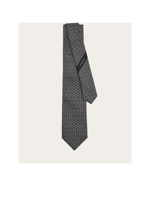 Ferragamo Black Monogrammed Tie for men