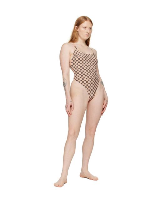 M I S B H V Natural Signature Monogram One Piece Swimsuit