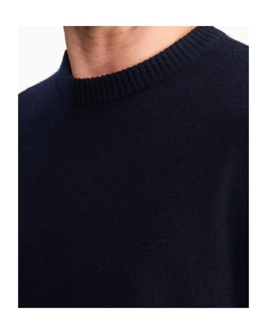 GIORGIO ARMANI X ALANUI Blue Giorgio Armani For Alanui Cashmere And Silk Crew-Neck Jumper for men