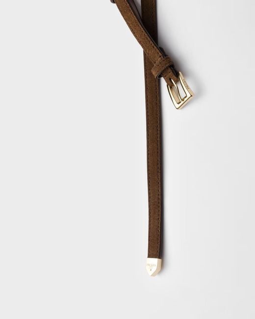 Prada White Suede Belt