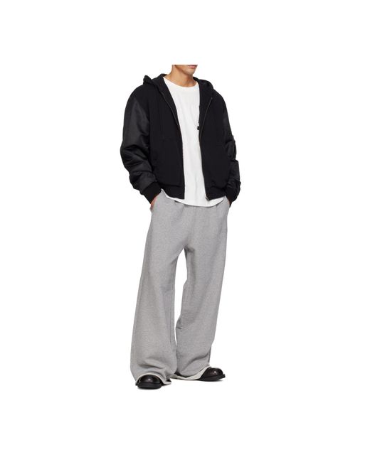 MM6 by Maison Margiela Gray Embroidered Logo Sweatpants for men