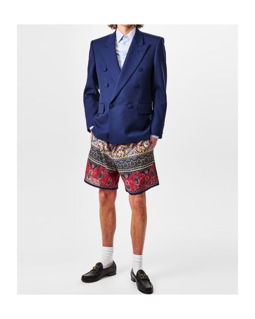 Valentino Blue Printed Graphic Shorts for men