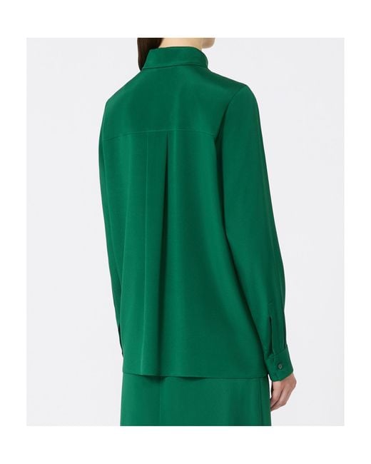 Max Mara Green Avion Button-Up Long-Sleeved Shirt