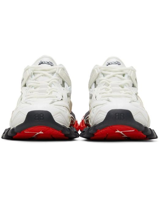Balenciaga White Track Low-Top Sneakers for men