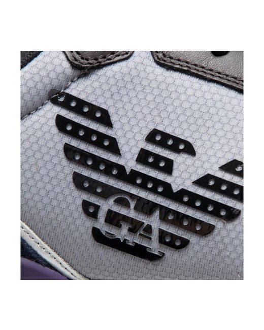 Emporio Armani Gray Logo Sports Shoes for men