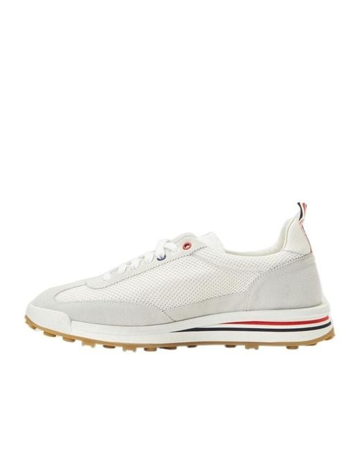 Thom Browne White Tech Runner Low-Top Sneakers for men