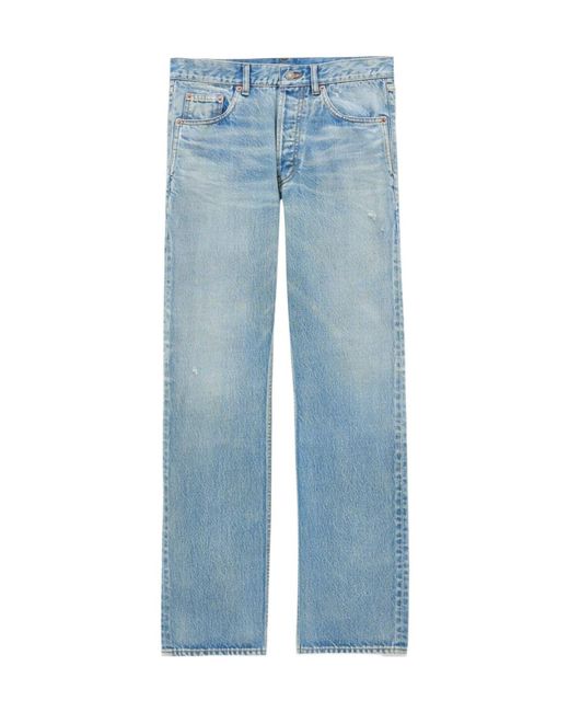 Saint Laurent Blue Loose-Fit Mid-Rise Jeans for men