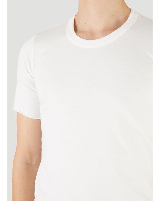 Rick Owens White Slim Fit Crewneck T-Shirt for men