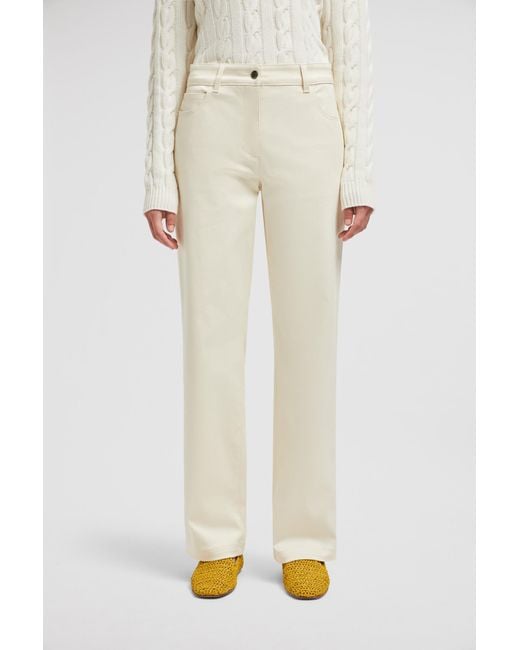 Moncler Natural Gabardine Straight-Leg Trousers