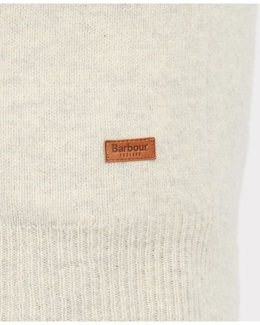 Barbour White High-Neck Half Buttoned Knit Jumper for men
