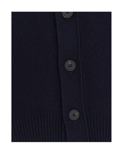 Gran Sasso Blue V-Neck Buttoned Cardigan for men