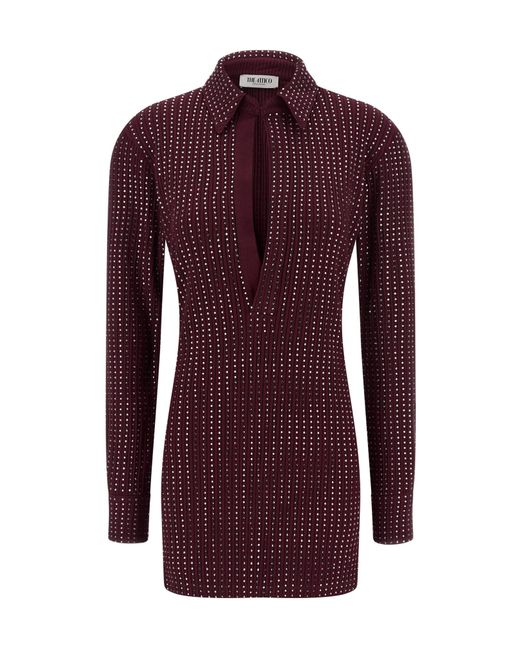 The Attico Women's Purple Rhinestone Dress