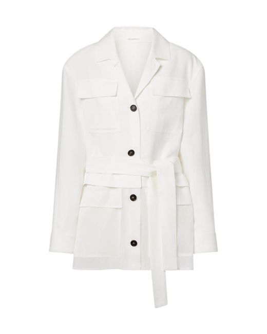 Brunello Cucinelli White Belted Jacket