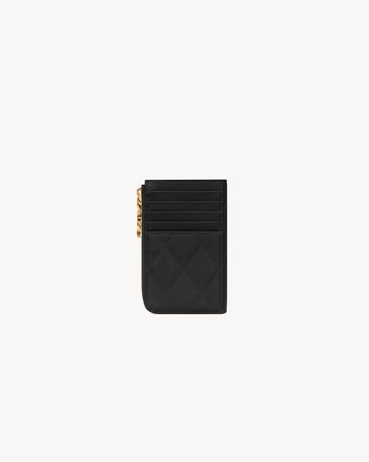 Saint Laurent Black Quilted Leather Card Holder