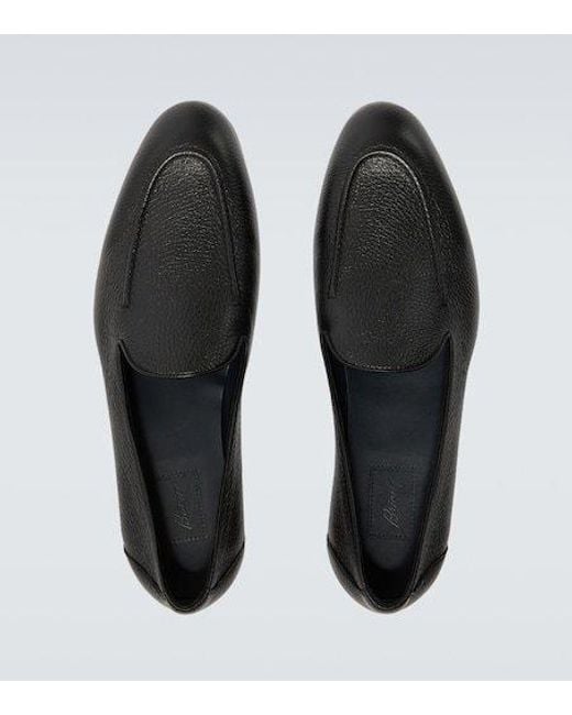 Brioni Black Appia Leather Loafers for men