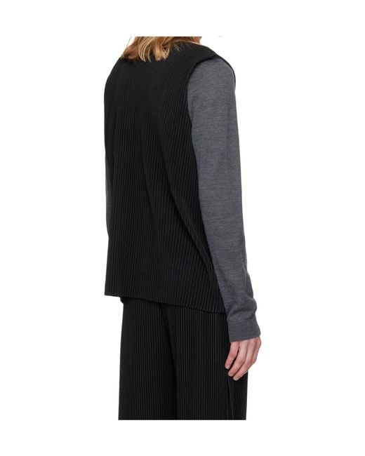 Homme Plissé Issey Miyake Black Homme Plissé Issey Miyake Quarry Vest for men