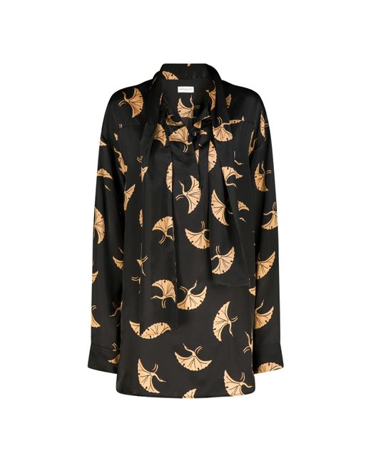 Dries Van Noten Black Long-Sleeved Shirt