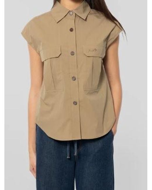 P.A.R.O.S.H. Green Relaxed-Fit Sleeveless Shirt With Front Pockets